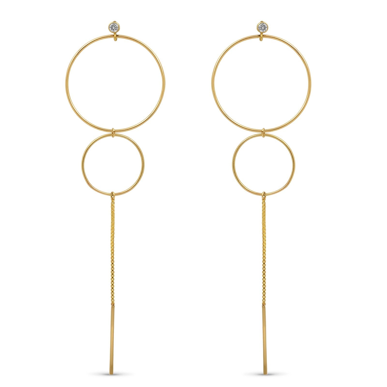Gold Filled - Linear Hoop Earring - Camille Jewelry