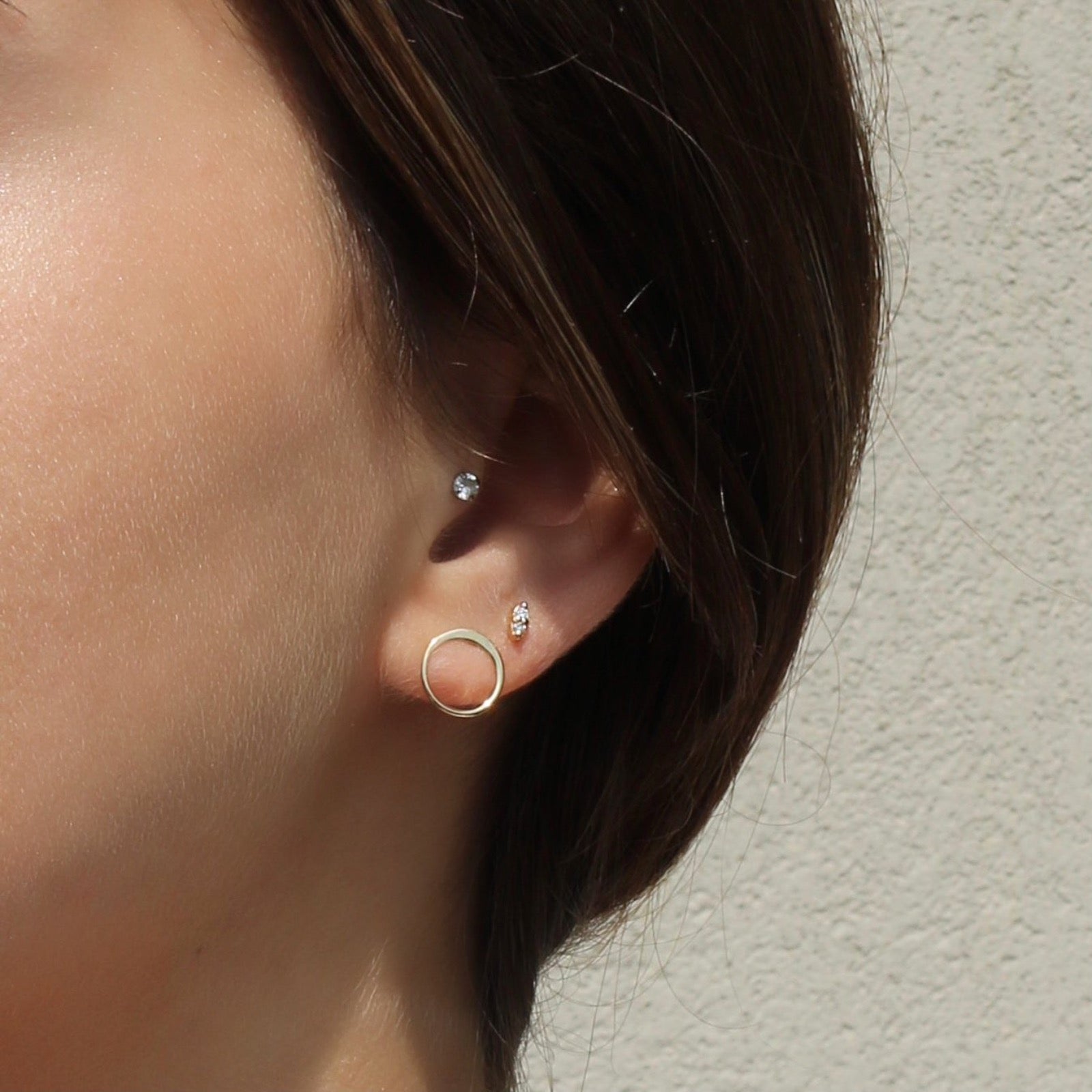 Gold Filled - Mini Open Disk Stud Earrings - Camille Jewelry