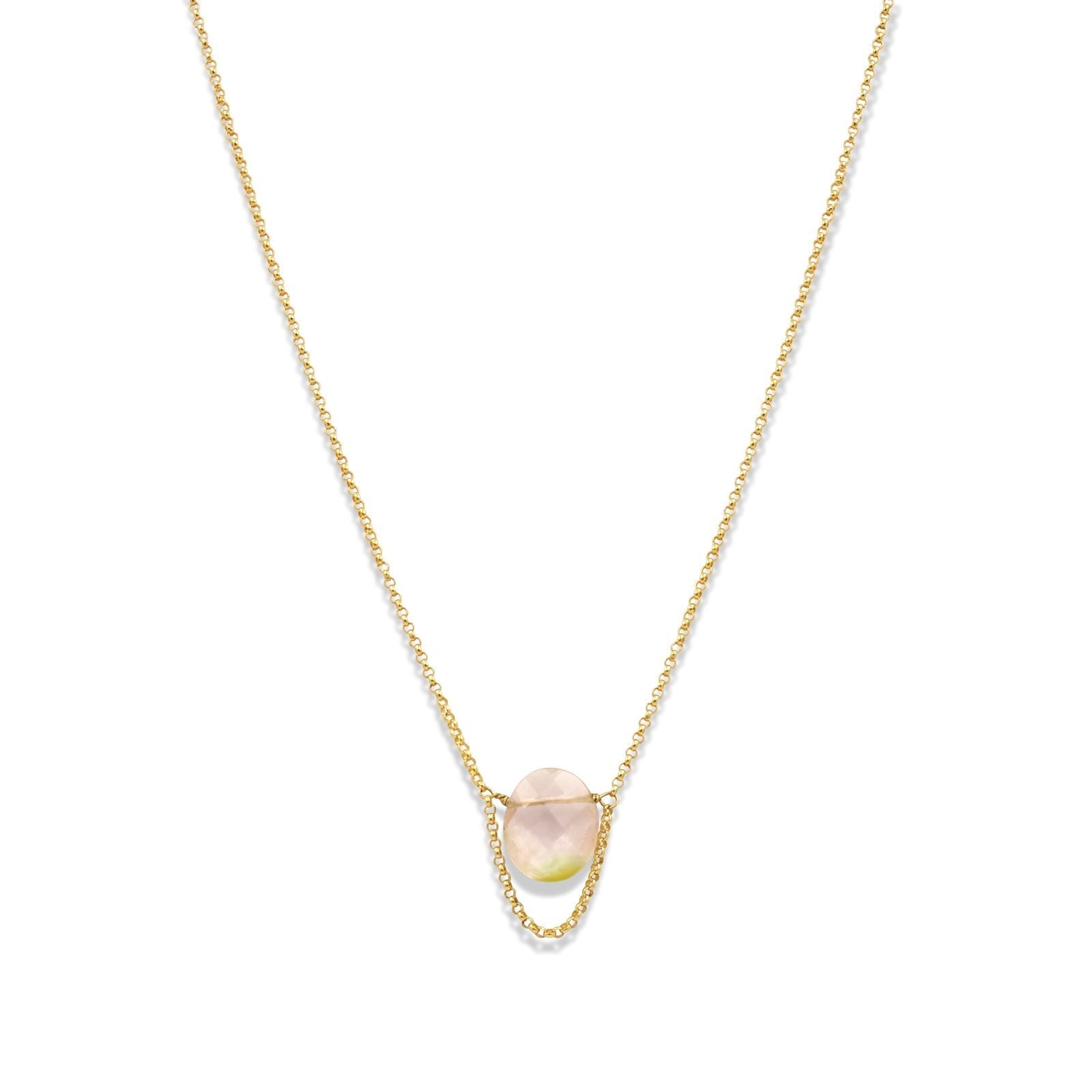 Gold Filled - Oval Light Tourmaline Swag Necklace - Camille Jewelry