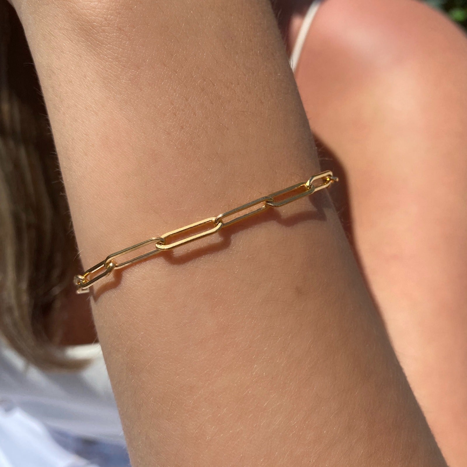 Gold Filled - Paperclip Chain Link Bracelet - Camille Jewelry