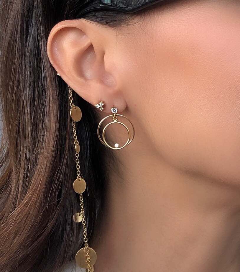 Gold Filled - Small Double Post Hoop Earrings - Camille Jewelry