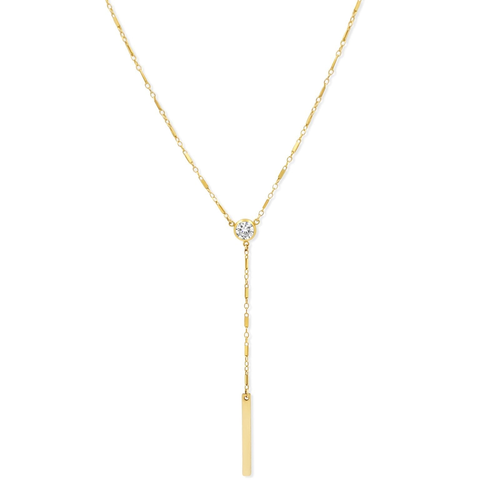 Gold Filled - Y Gold Station Necklace - Camille Jewelry