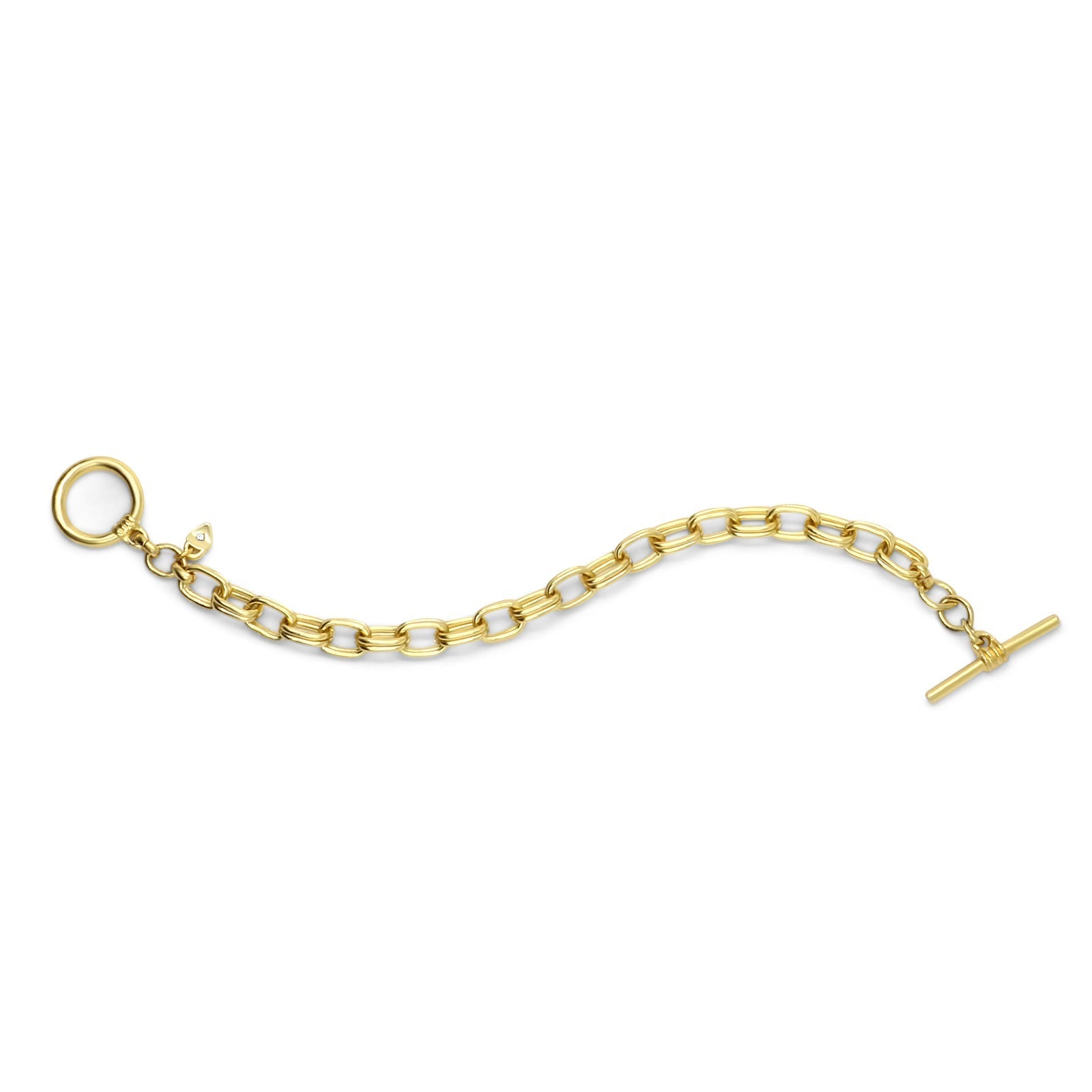 Gold Link Chain Toggle Bracelet - Camille Jewelry
