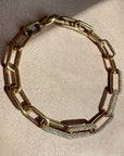 Gold Paperclip Bracelet in 14K Yellow Gold with 1.5 CTW Lab Grown Diamonds, 7" by Camille Jewelry