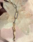 Gold Paperclip Bracelet in 14K Yellow Gold with 1.5 CTW Lab Grown Diamonds - Camille Jewelry