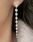 Gold Round Diamond Dangle Earrings – Timeless Brilliance in Motion - Camille Jewelry