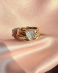 Gold & Silver Trillion Stackable Rings – Concave Pavé Everyday Bands - Camille Jewelry