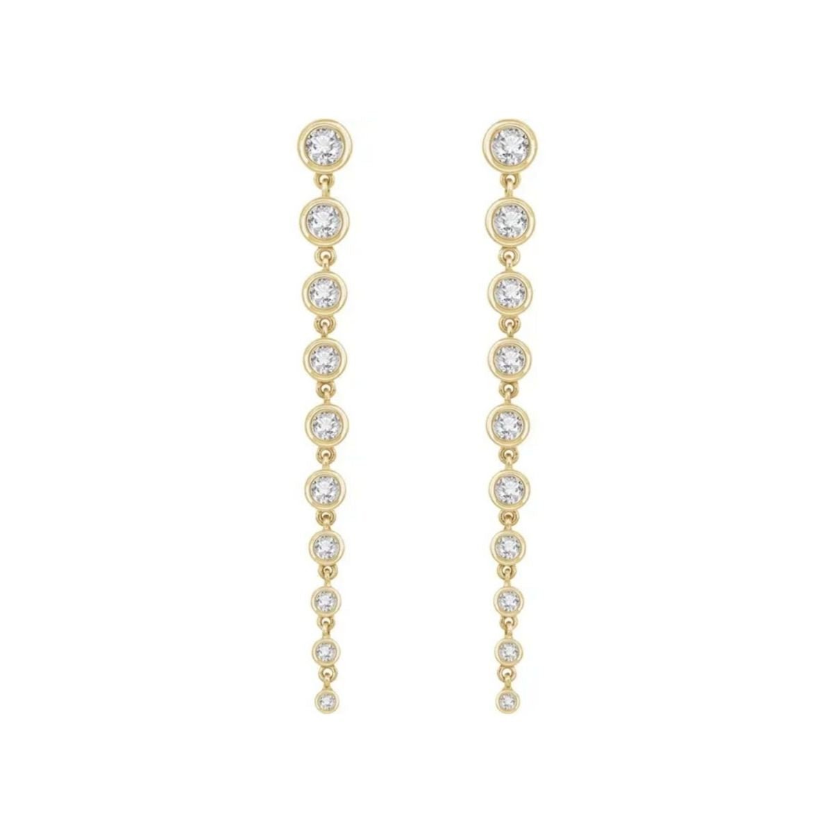 Graduated Diamond Dangle Earrings - Camille Jewelry