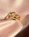 Insert Ring | Convertible Pavé Gold - Plated Band – Stackable Classic - Camille Jewelry