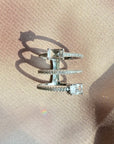 Layered Silver Baguette Ring Band – Pavé Statement Jewelry - Camille Jewelry