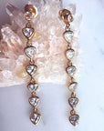 Linear trillion glitz Dangle Earrings on quartz stone - Camille Jewelry