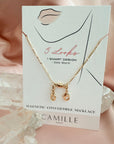 Magnetic Necklace Convertible Bar Chain on paper stand by Camille Jewelry