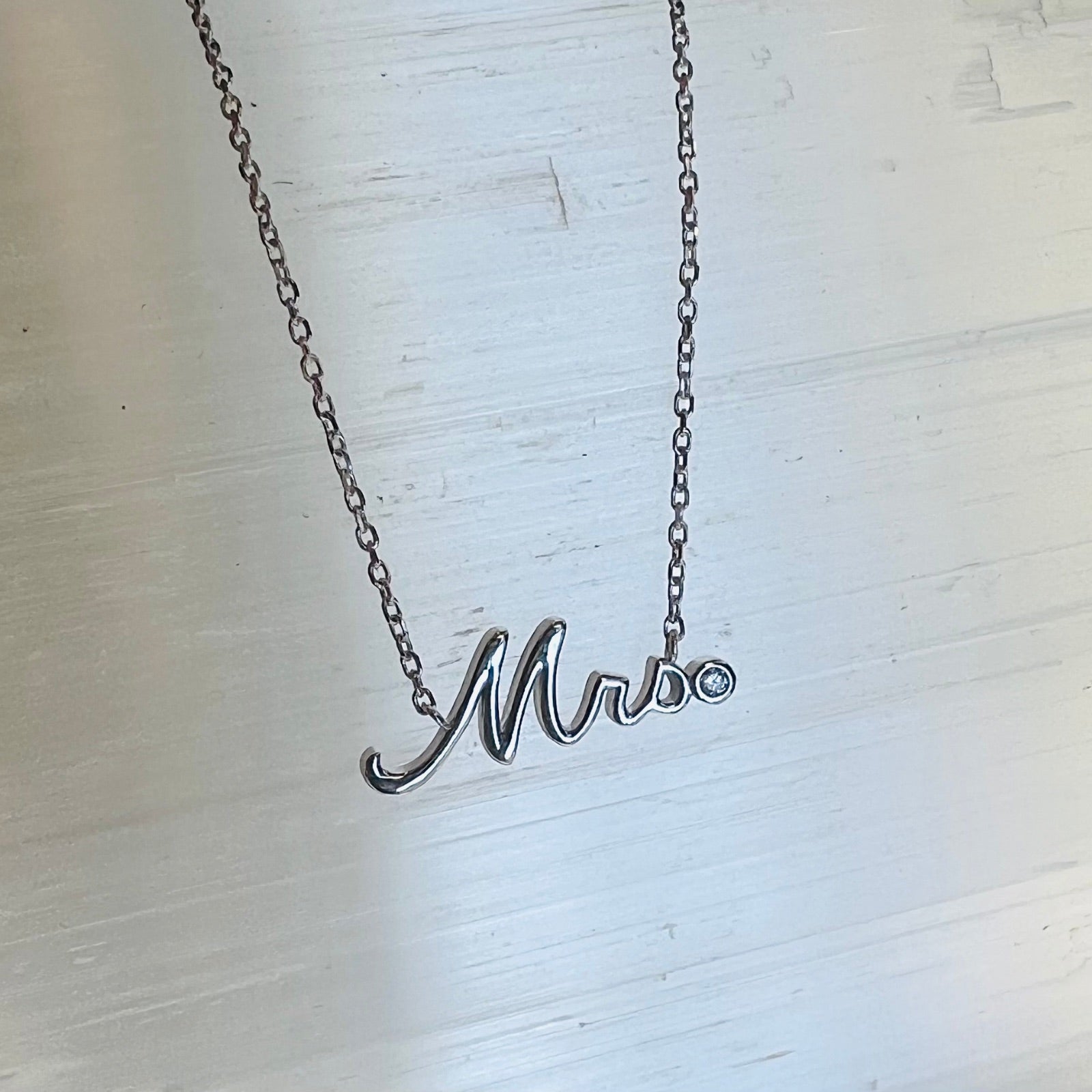 Mrs. Diamond Accent Nameplate Necklace - Camille Jewelry