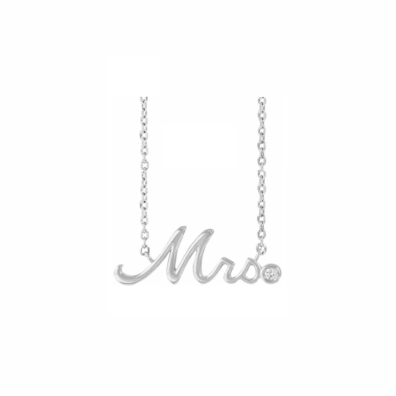 Mrs. Diamond Accent Nameplate Necklace - Camille Jewelry