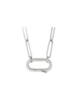 Oval Charm Holder Necklace in Solid 14K Gold - Camille Jewelry