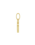 Side view of a heart shaped paw print charm in 14K yellow gold by Camille Jewelry