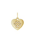 Paw Print Charm with Natural Diamonds in Solid 14K Gold - Camille Jewelry