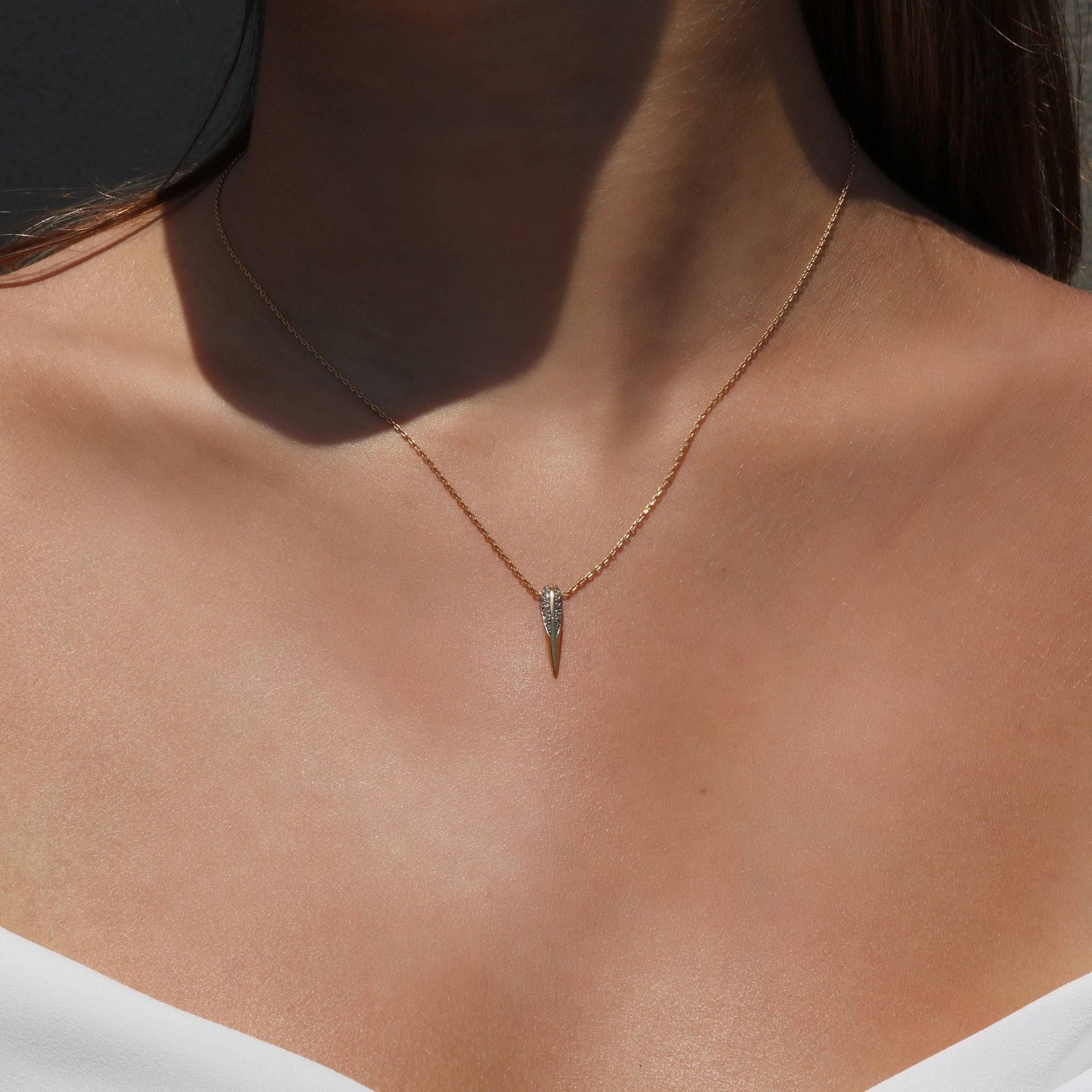 Phoenix- Small Gold Beak Necklace - Camille Jewelry