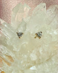 Round Tiny Diamond Earrings – Dainty 14K Gold Micro Studs - Camille Jewelry