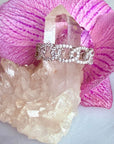 Silver Pavé Curb Chain Ring - Camille Jewelry
