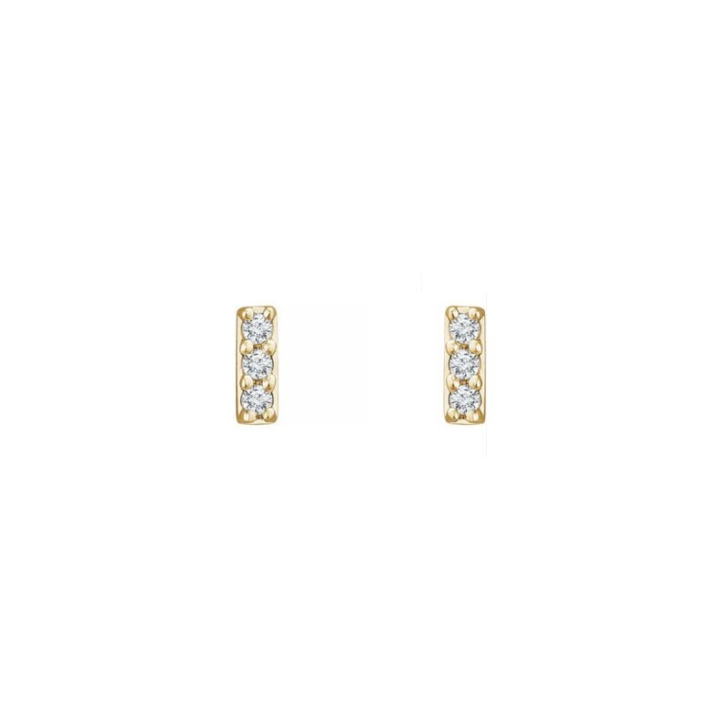 Small Diamond Bar Stud Earrings - Camille Jewelry