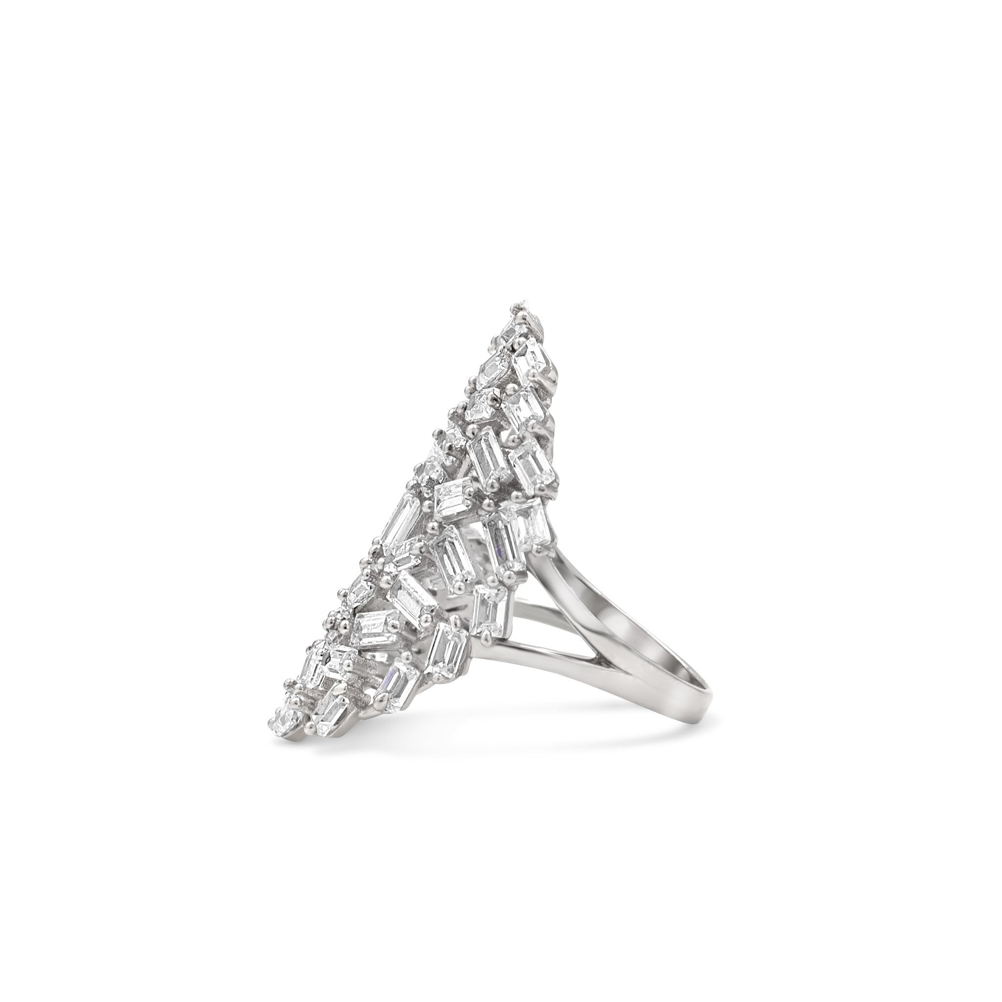 Sterling Silver - Baguette Cocktail Ring - Camille Jewelry