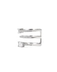 Sterling Silver Baguette Layered Ring side view with white background- Camille Jewelry
