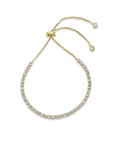 Gold plated silver Casual Tennis Bracelet on white background- Camille Jewelry