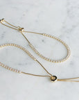 Gold plated Silver Casual Tennis Bracelet on quartz display- Camille Jewelry