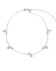 Trillion Sterling Silver Charm Necklace on a white background- Camille Jewelry