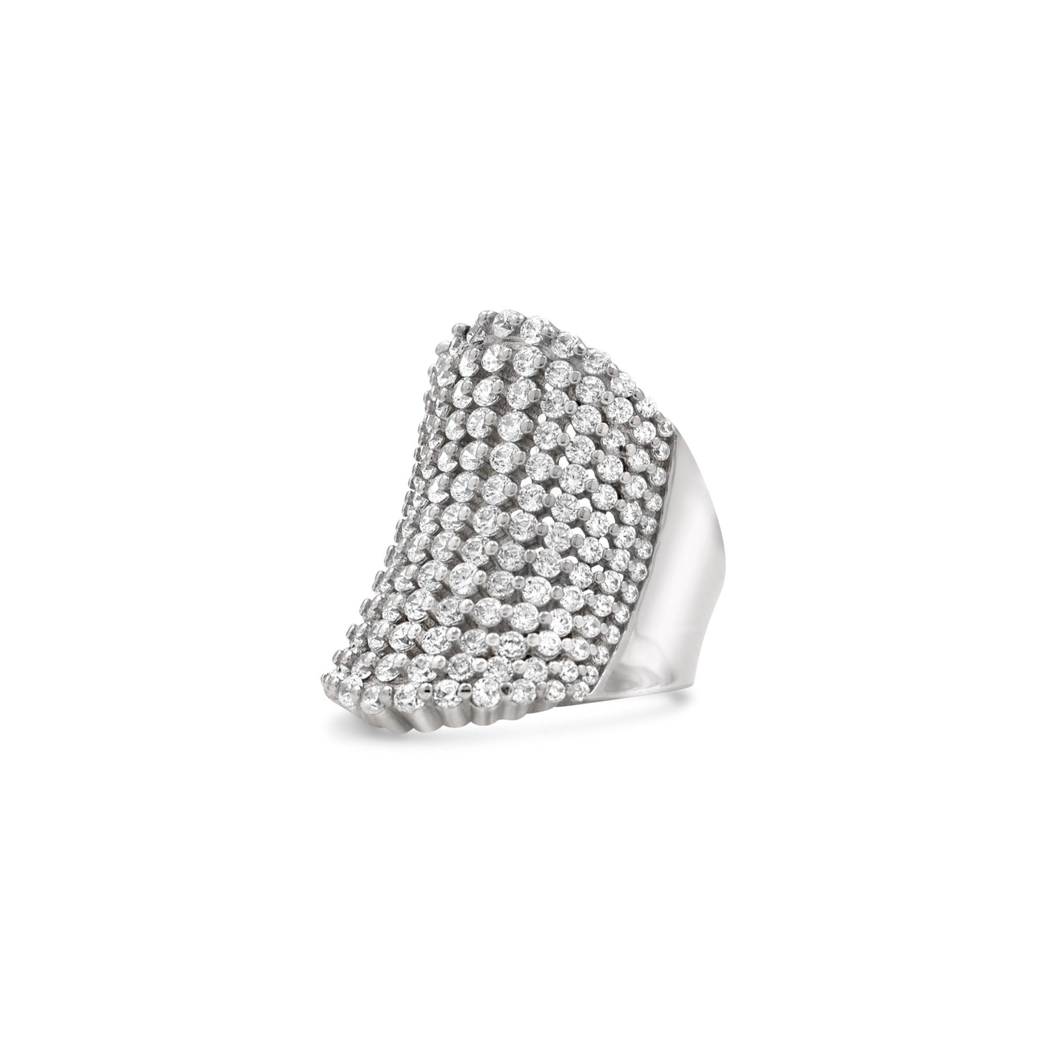 Sterling Silver - Classic Pave Cocktail Ring - Camille Jewelry