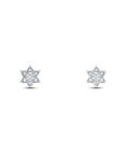Sterling Silver Star Pave Stud Earrings On White Background - Camille Jewelry