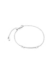 Sterling silver Women’s ID Bracelet top view on a white background– Customizable Jewelry - Camille Jewelry
