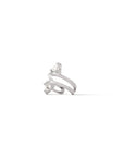 Sterling silver Double Trillion Ear Cuff on a white background– Semi-Fine Jewelry - Camille Jewelry