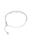 Trillion Cuff Bracelet – Edgy Bangle in sterling silver backview on a white background- Camille Jewelry