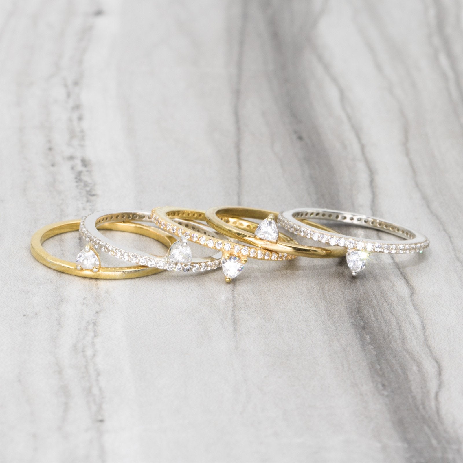 Theia - Vermeil & Sterling Silver Trillion Ring - Camille Jewelry