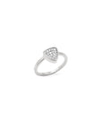 Silver Trillion Stackable Rings on a white background– Concave Pavé Everyday Bands - Camille Jewelry