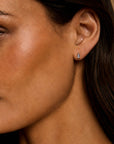Tiny Stud Earrings in Natural Gemstone and 14K Gold - Camille Jewelry
