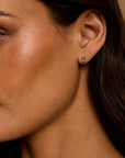 Tiny Stud Earrings in Natural Gemstone and 14K Gold - Camille Jewelry