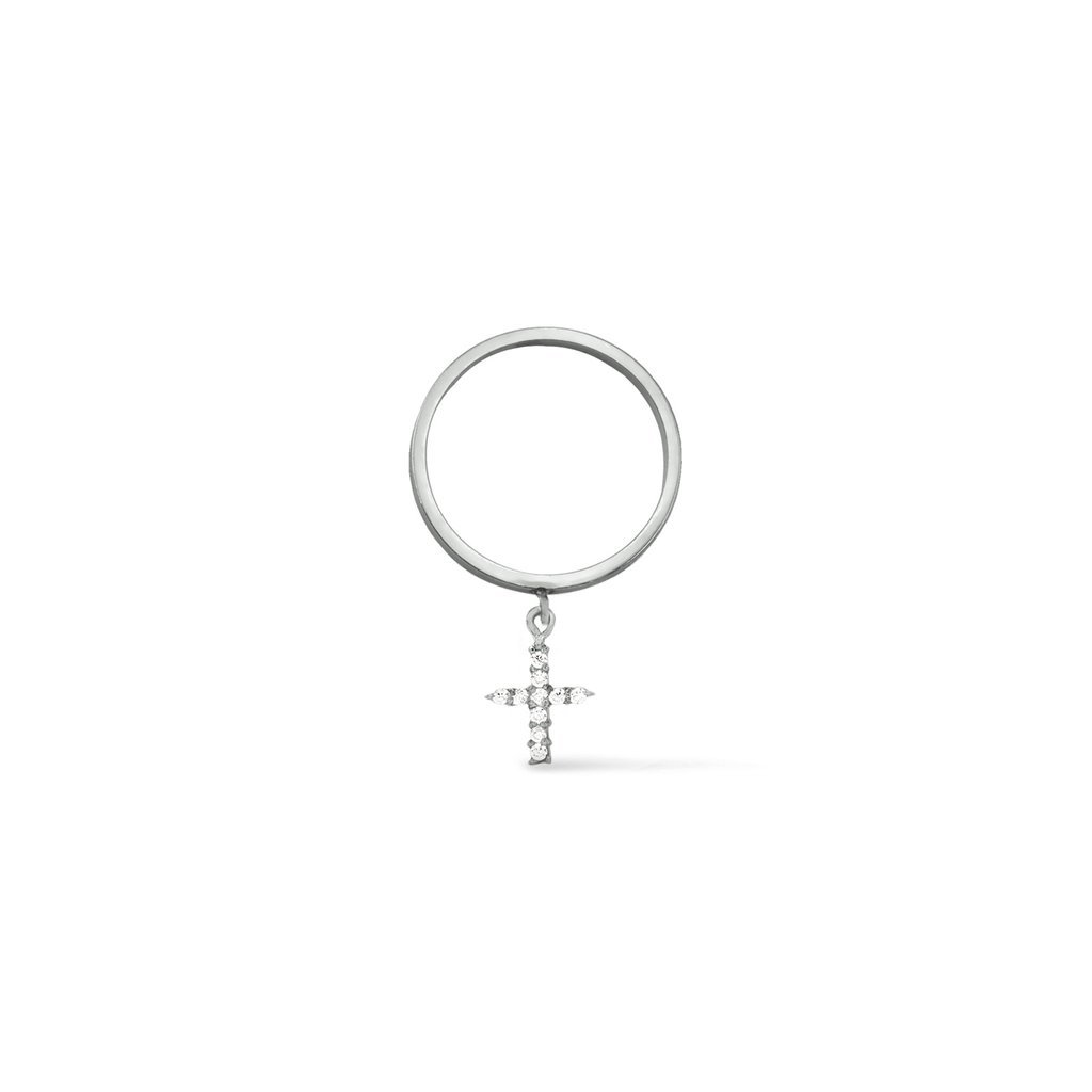 Vermeil &amp; Sterling Silver Cross Charm Ring - Camille Jewelry