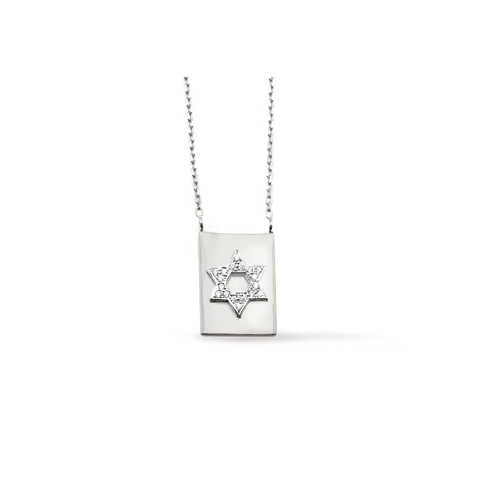 Vermeil & Sterling Silver - Pave Star of David Scapular Necklace - Camille Jewelry