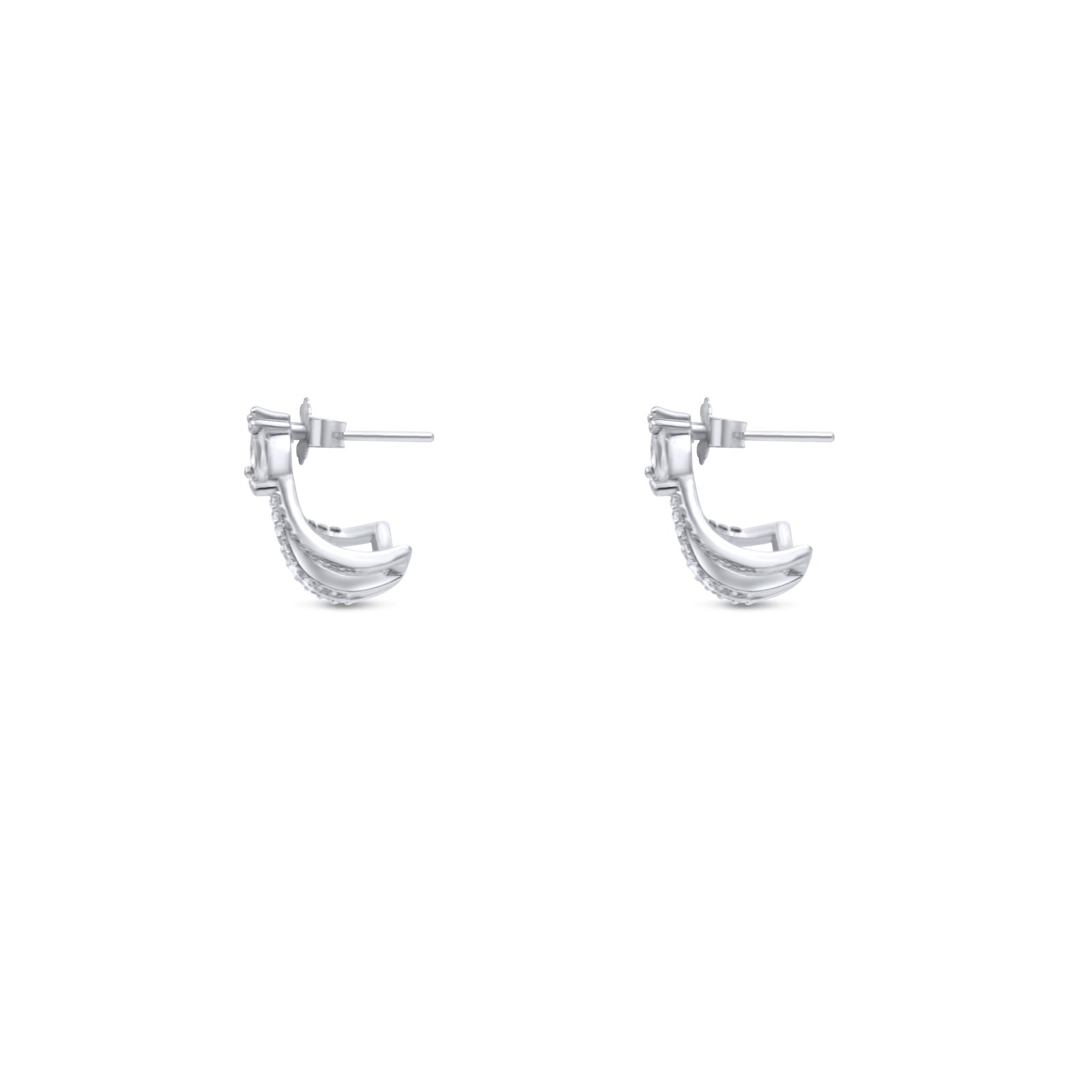 Wrap Glitz Stud Silver Earrings - Camille Jewelry
