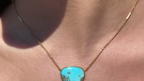 Gold Filled Kingsman turquoise necklace | Camille Jewelry