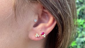 Marquise ruby & sapphire stud earring | Camille Jewelry