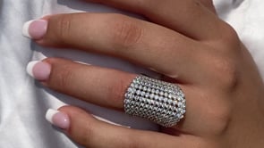 STERLING SILVER CLASSIC PAVE COCKTAIL RING - CAMILLE JEWELRY