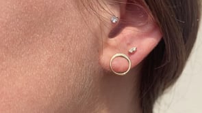 Gold Fill Mini Open Disk Stud Earrings - Camille Jewelry