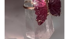 Pink tourmaline gold & diamond ring | Camille Jewelry