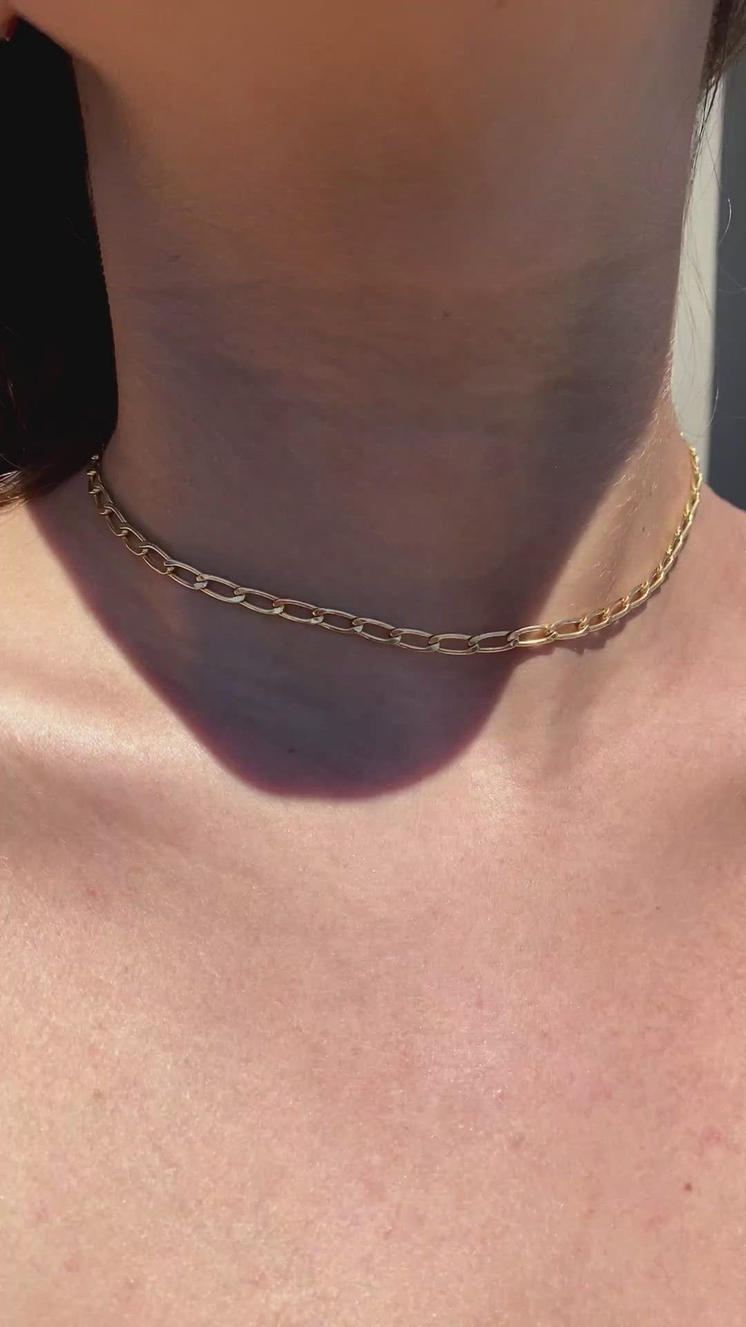 GOLD FILL MEDIUM ELONGATED CURB CHAIN NECKLACE - CAMILLE JEWELRY
