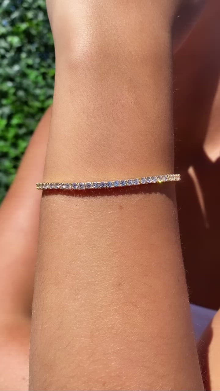 Classic Gold Prong Tennis Girl Bracelet | Camille Jewelry