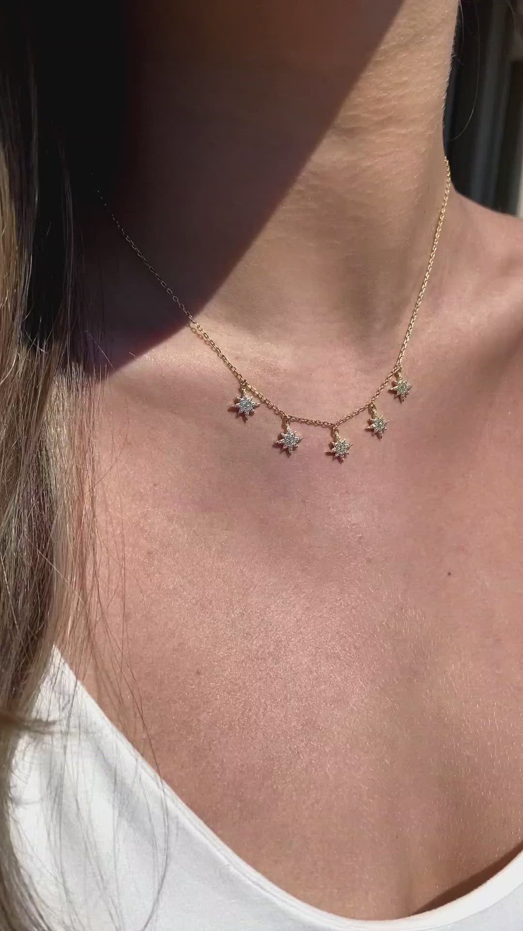 VERMEIL GOLD PAVE CHARM STAR NECKLACE - CAMILLE JEWELRY